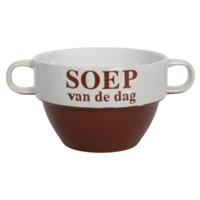 Soepkommen - Soep van de dag - keramiek - D12 x H8 cm - bordeaux rood - Stapelbaar - thumbnail