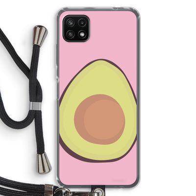 Avocado: Samsung Galaxy A22 5G Transparant Hoesje met koord