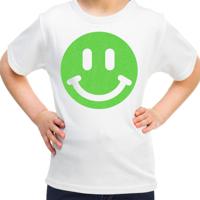 Verkleed T-shirt voor meisjes - smiley - wit - carnaval - feestkleding voor kinderen - thumbnail