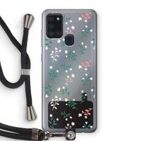 Small white flowers: Samsung Galaxy A21s Transparant Hoesje met koord