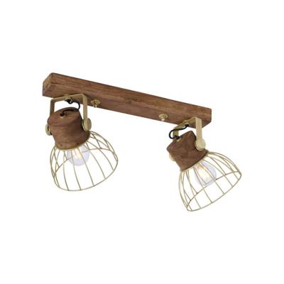 Just Light PlafondlampAlami bruin messing 2-lichts - 11487-60