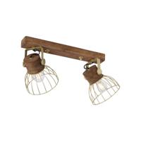 Just Light PlafondlampAlami bruin messing 2-lichts - 11487-60