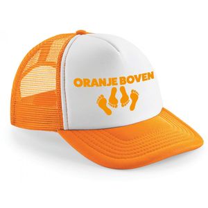 Koningsdag snapback/cap - oranje boven - oranje/wit - pet - dames/heren