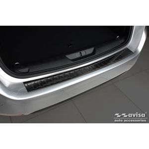 Zwart RVS Bumper beschermer passend voor Peugeot 308 II SW 2013-2017 & Facelift 2017- 'Ribs' AV245320
