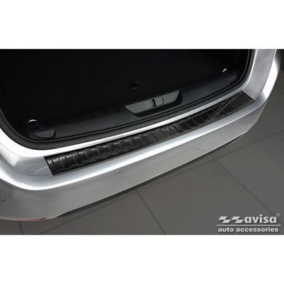 Zwart RVS Bumper beschermer passend voor Peugeot 308 II SW 2013-2017 & Facelift 2017- 'Ribs' AV245320