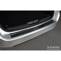 Zwart RVS Bumper beschermer passend voor Peugeot 308 II SW 2013-2017 & Facelift 2017- 'Ribs' AV245320