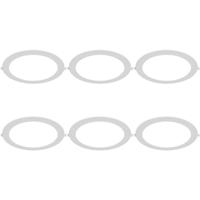 LED Downlight Inbouwspot Dimbaar 6 Stuks - Brinton Thin - 18W 1800lm 120° Bundelhoek - Helder/Koud Wit 6500K - IP40 - Rond - Wit - Ø229mm Buitenmaat - Ø205mm Zaagmaat