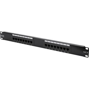 Digitus DN-91616U 16 poorten Netwerkpatchpaneel 483 mm (19) CAT 6 1 HE Zwart