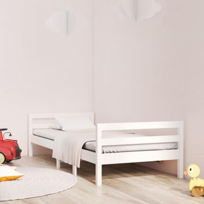 Bedframe zonder matras massief grenenhout wit 75x190 cm
