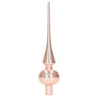Decoris Kerst piek - lichtroze - 26 cm - glas - glans - kerstboompiek