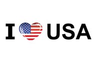 Landen vlag sticker I Love USA   - - thumbnail