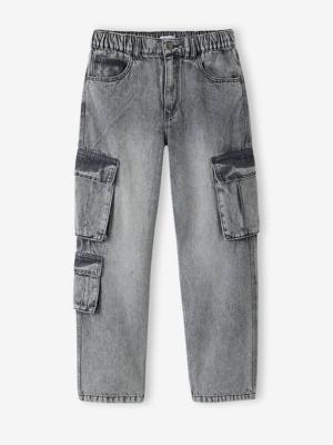 Denim loose battle jongensbroek denimgrijs