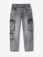 Denim loose battle jongensbroek denimgrijs