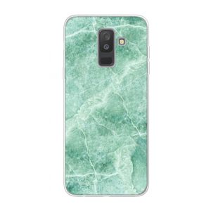 Groen marmer: Samsung Galaxy A6 Plus (2018) Transparant Hoesje