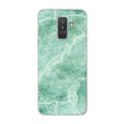 Groen marmer: Samsung Galaxy A6 Plus (2018) Transparant Hoesje