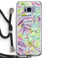 Tropical Palms Blue: Samsung Galaxy S8 Plus Transparant Hoesje met koord