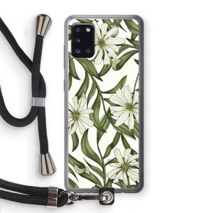Wit bloemenpatroon: Samsung Galaxy A31 Transparant Hoesje met koord