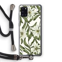 Wit bloemenpatroon: Samsung Galaxy A31 Transparant Hoesje met koord
