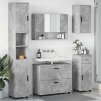Badkamermeubelset met lade 5 pcs Betongrijs 30 x 35 x 192 cm
