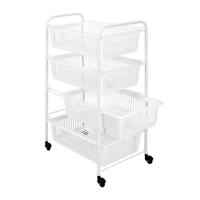Metaltex Jumbotex Opbergkar met Wielen + 4 Lades 76x46x35 cm Wit/Metaal