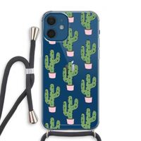 Cactus Lover: iPhone 12 Transparant Hoesje met koord