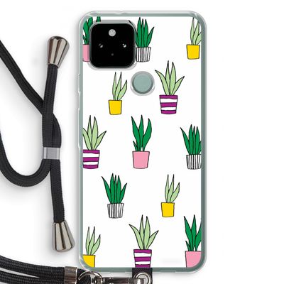 Sanseveria: Pixel 5 Transparant Hoesje met koord
