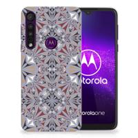 Motorola One Macro | TPU | Siliconen hoesje | Flower Tiles