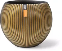 Capi nature groove bol bloempot 17x14 cm zwart goud