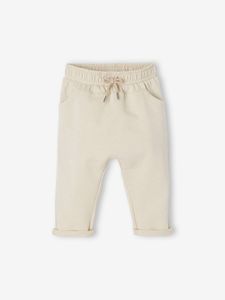 Babybroek uit molton voor jongens zandbeige