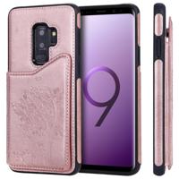 Voor Galaxy S9 PLUS kat boom reliëf patroon schokbestendige beschermende case met kaartsleuven & fotolijstjes (Rose goud)