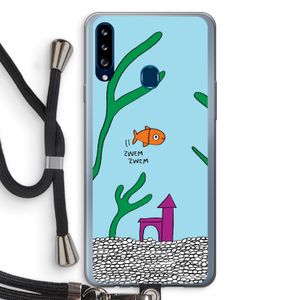 Aquarium: Samsung Galaxy A20s Transparant Hoesje met koord
