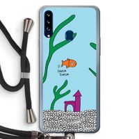 Aquarium: Samsung Galaxy A20s Transparant Hoesje met koord