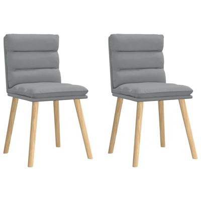 Eetkamerstoelen 2 st stof lichtgrijs