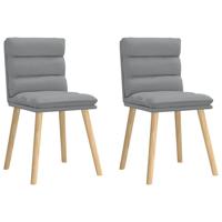 Eetkamerstoelen 2 st stof lichtgrijs