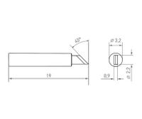 Weller RTM 030 K MS Soldeerpunt Mespunt 45° Grootte soldeerpunt 3 mm Lengte soldeerpunt: 19 mm Inhoud: 1 stuk(s) - thumbnail