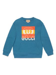 Gucci Kids sweat à logo imprimé - Bleu