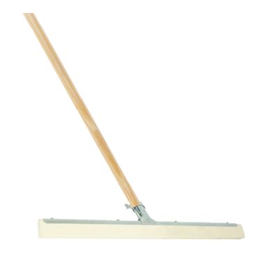 Vloertrekker/douchetrekker voor water metaal/rubber 35 cm met houten steel 150 cm