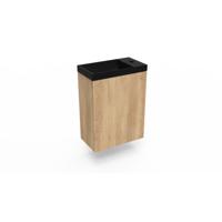 Fonteinkast Nebraska Oak Arcqua Luna 40x55x28 cm Incl. Fontein Mat Zwart Zonder Overloop Arcqua Fonteinkast Nebraska Oak Arcqua Luna 40x55x28 cm Incl. Fontein Mat Zwart Zonder Overloop Arcqua