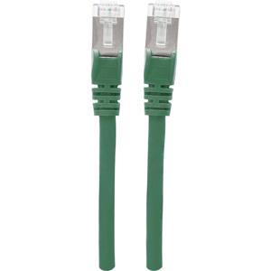 Intellinet 350662 RJ45 Netwerkkabel, patchkabel CAT 6A S/FTP 15.00 m Groen Folie afscherming, Afscherming gevlochten, Halogeenvrij 1 stuk(s)
