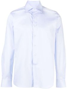 Corneliani chemise en coton à col italien - Bleu