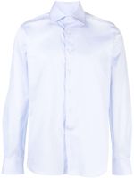 Corneliani chemise en coton à col italien - Bleu - thumbnail