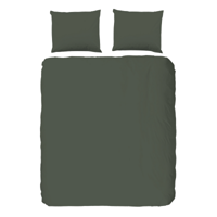 Dekbedovertrek Percale Katoen Donkere Kleuren Effen 240x200 Cm Groen Anti Allergie & Anti Huisstofmijt Good Morning - Dekbed-Discounter.nl