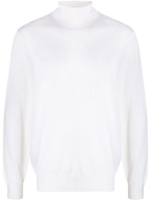 Zegna pull texturé à col roulé - Blanc
