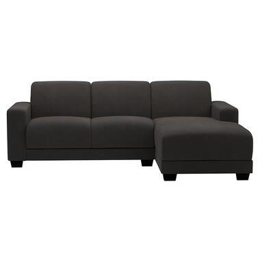 Bank Aberdeen met chaise longue rechts - Preston - antraciet - Leen Bakker
