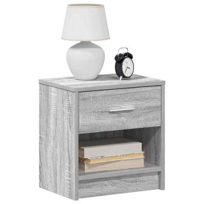 Nachtkastjes 2 st met lade 39x28x41 cm grijs sonoma eiken