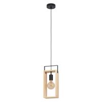 EGLO Famborough hangende plafondverlichting Flexibele montage E27 Zwart, Hout