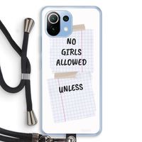 No Girls Allowed Unless: Xiaomi Mi 11 Lite Transparant Hoesje met koord