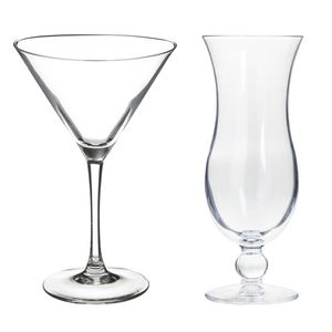 Cocktailglazen set - blue hawaii/martini glazen - 8x stuks