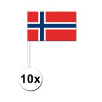 Zwaaivlaggetjes Noorwegen 10 stuks   -