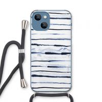 Ink Stripes: iPhone 13 mini Transparant Hoesje met koord Ink Stripes: iPhone 13 mini Transparant Hoesje met koord